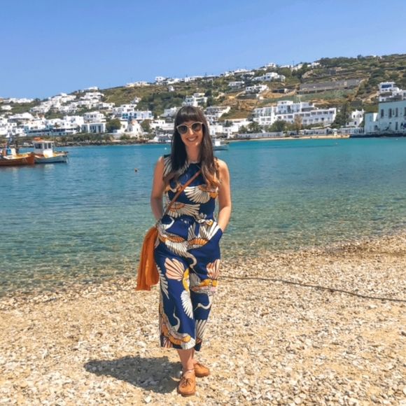 Colorfull Bird print Belted Wide Leg Jumpsuit romper - Picture 6 of 13